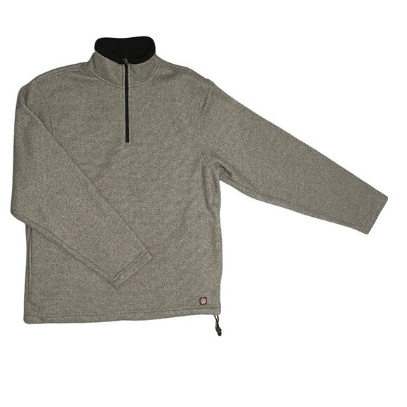 Old Navy Men's Fleece Pullover Size M Heather Gray Quarter Zip Casual Warm Layer - Picture 1 of 9
